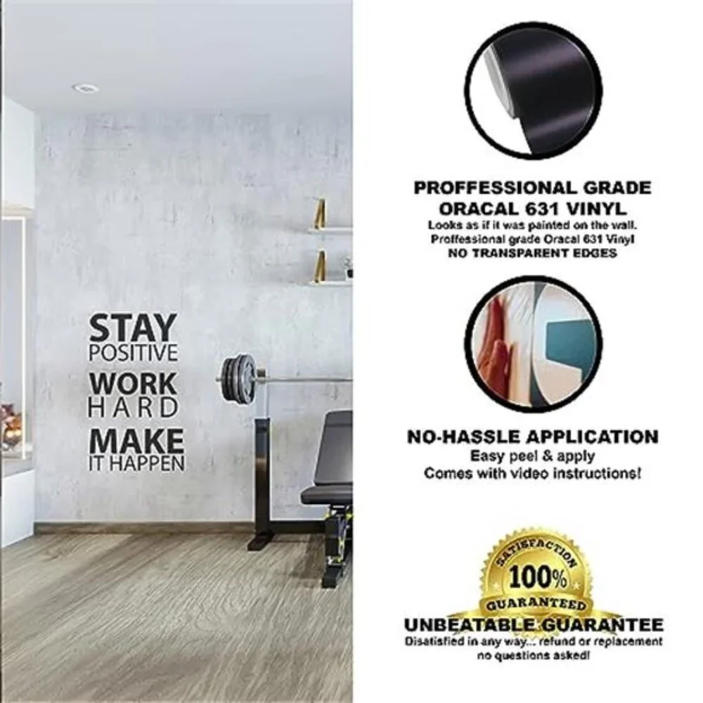 Stay Positive Work Hard Wall Decal Motivational Vinyl Quote Inspirational Decor